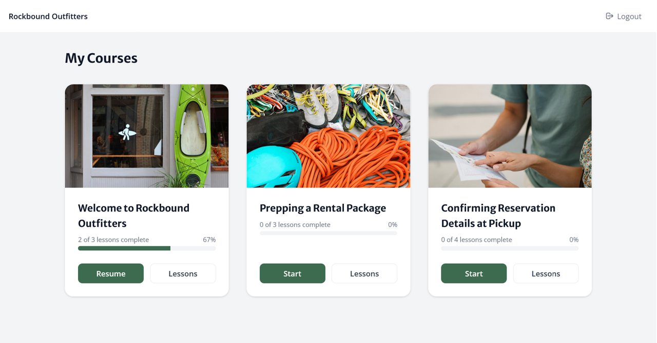 Rockbound Outfitters Dashboard